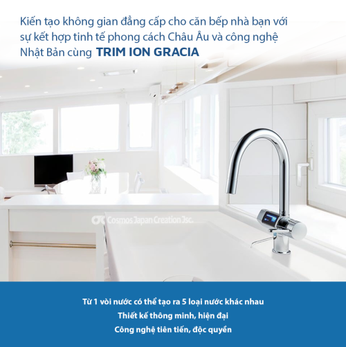 Máy điện giải ion kiềm giàu Hydro Trim ion Gracia (trọn bộ)